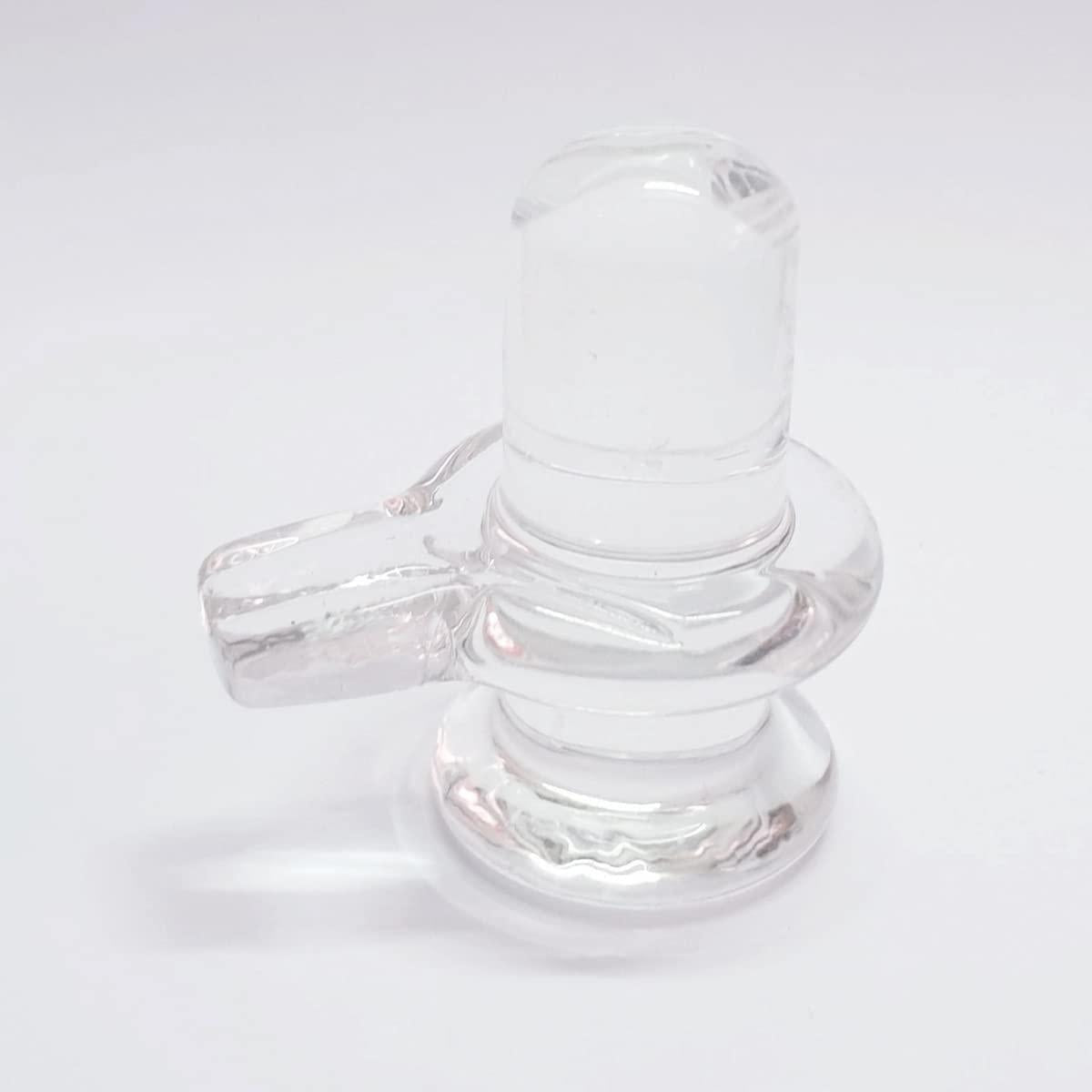 Sphatik Shivling/Big Size for Home Pooja Decorative Showpiece - 4 inch, 250gm (Crystal, White)�